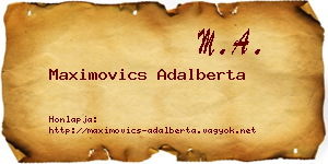 Maximovics Adalberta névjegykártya